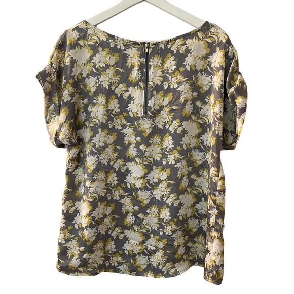 Bobeau Women's Floral Boat Neck Short Sleeve Blouse Size Large - Picture 2 of 6